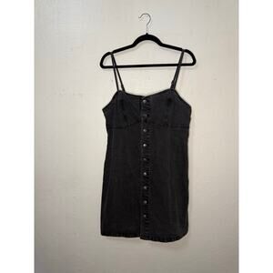 Forever 21 Women’s 0X Black Denim Button Down Dress Stretch